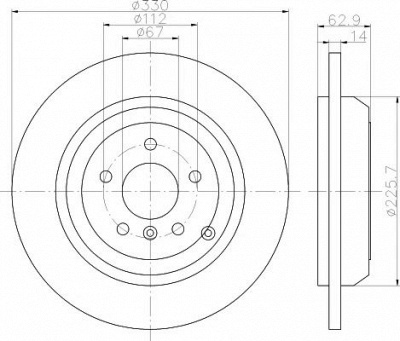 HELLA PAGID 8dd355122061 -  Тормозной диск